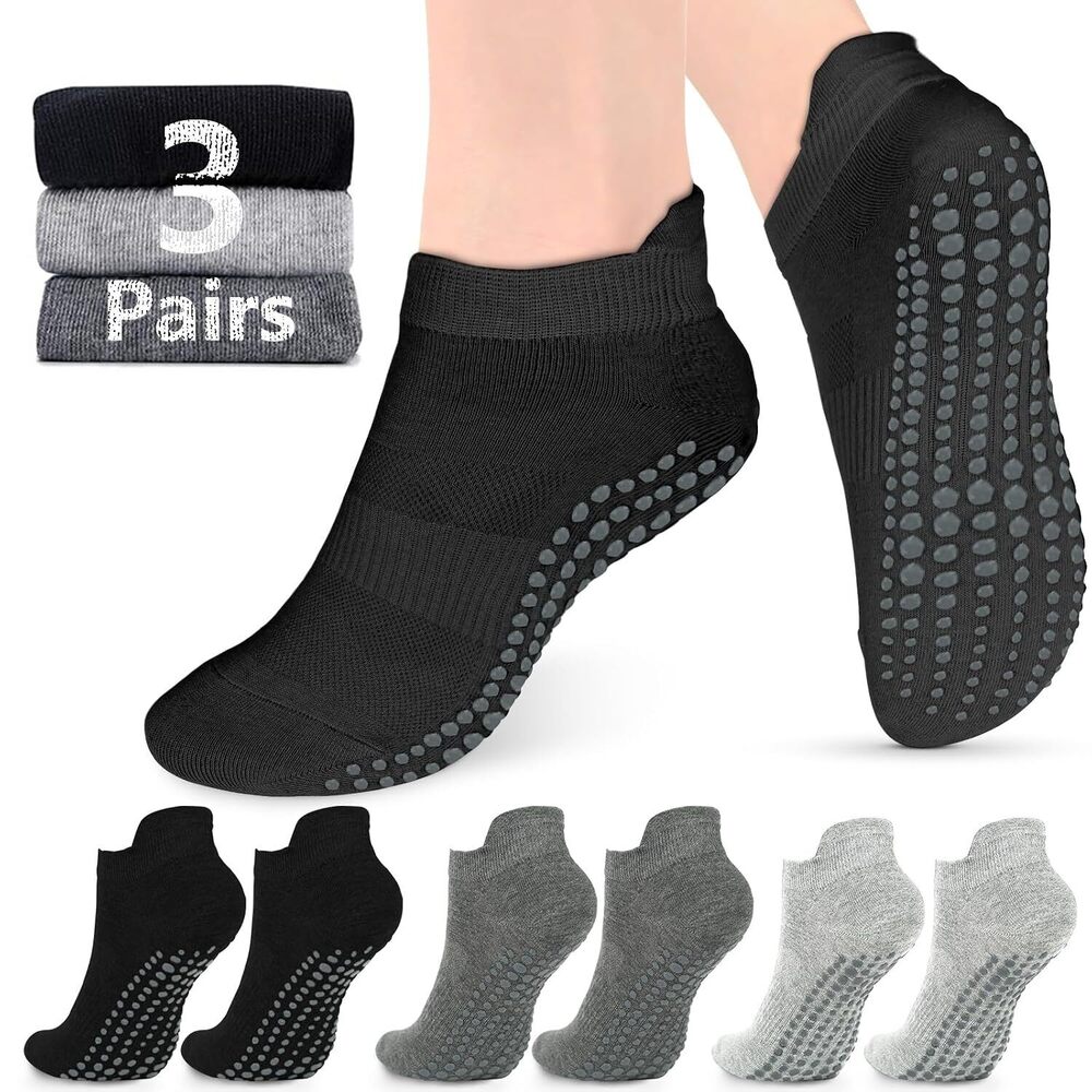 Pilates Grip Socks for Women Men Size 9-11 Non Slip Yoga Accessories Soccer